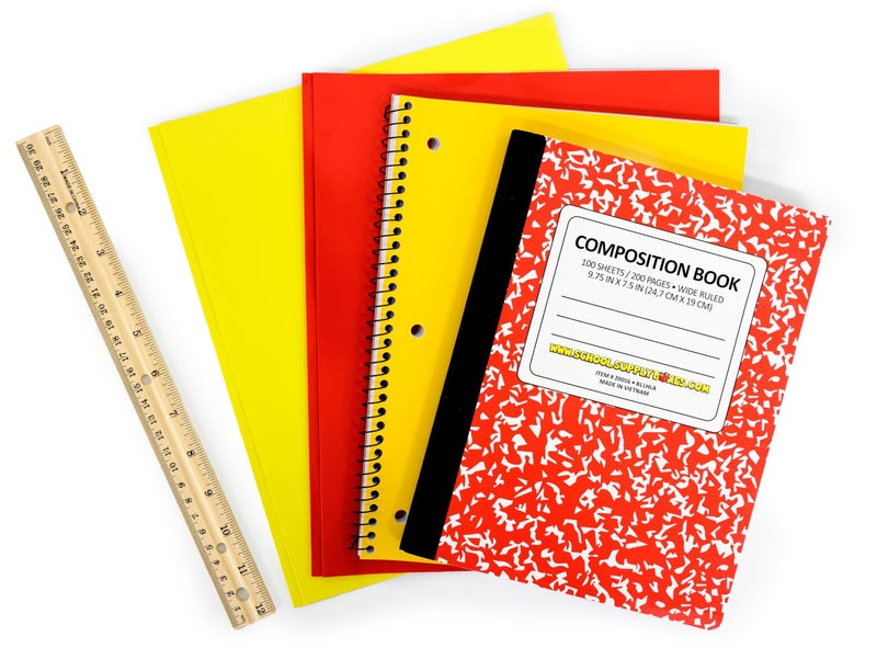 School Supply Boxes Back to School Supply Box Grades K-5 - School Supply Boxes - 32 Piece School Supplies Kit Includes Markers, Crayons, Pencils, Scissors, Folders, Glue Sticks, Notebook, and Composition Book - Image 3